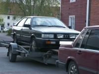 Our car driveing away.